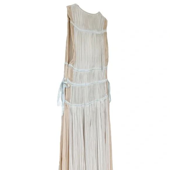 NWT Ulla Johnson Valeria Opal Plisse Satin Pleated Dress Gown Size 10 - Picture 9 of 13